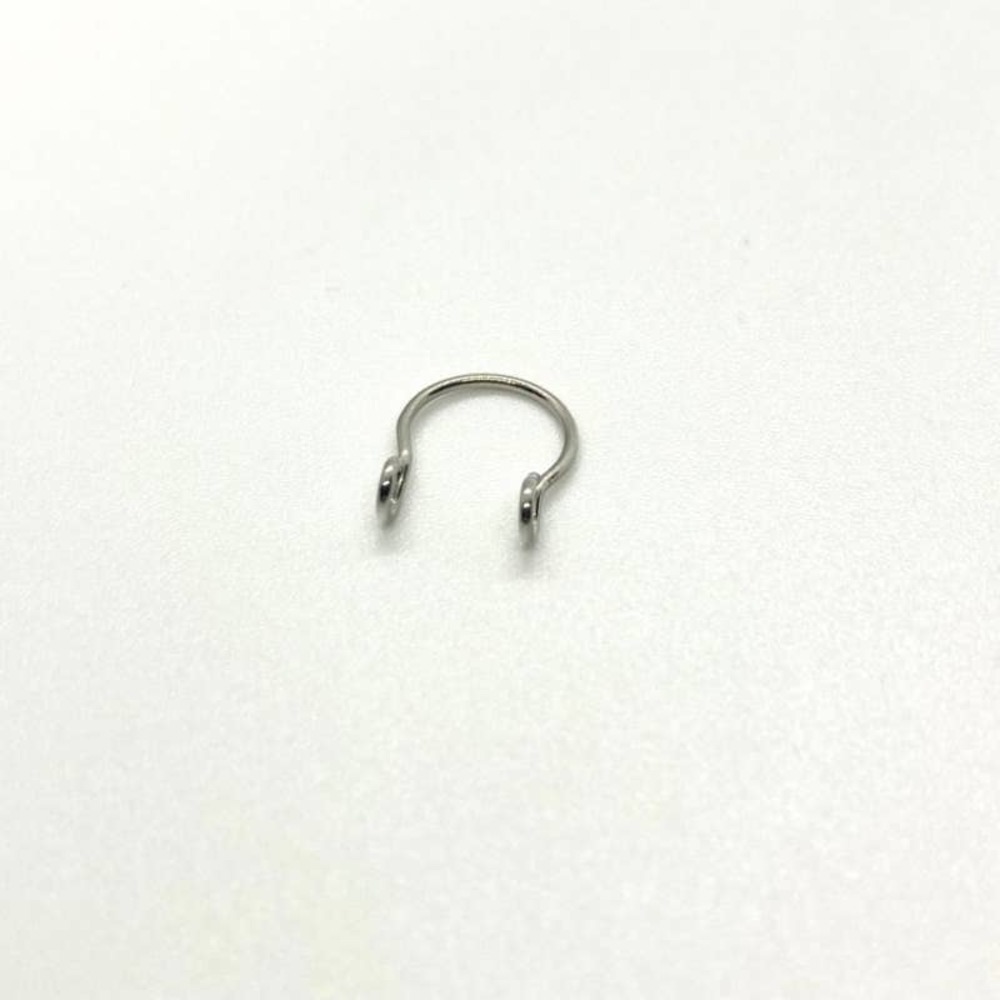 Silver Fake Septum Nose Ring Cuff Single - Picture 2 of 6